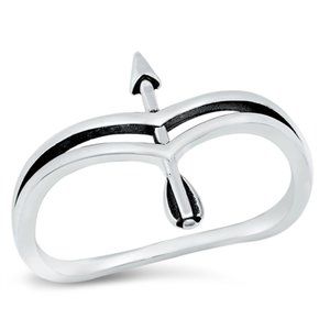 Sterling Silver Arrow Ring 14 mm 925 Fashion Band